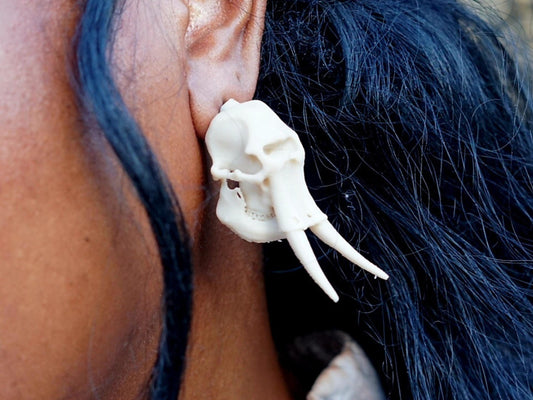 Ivory Crown; Elephant Skull Earrings
